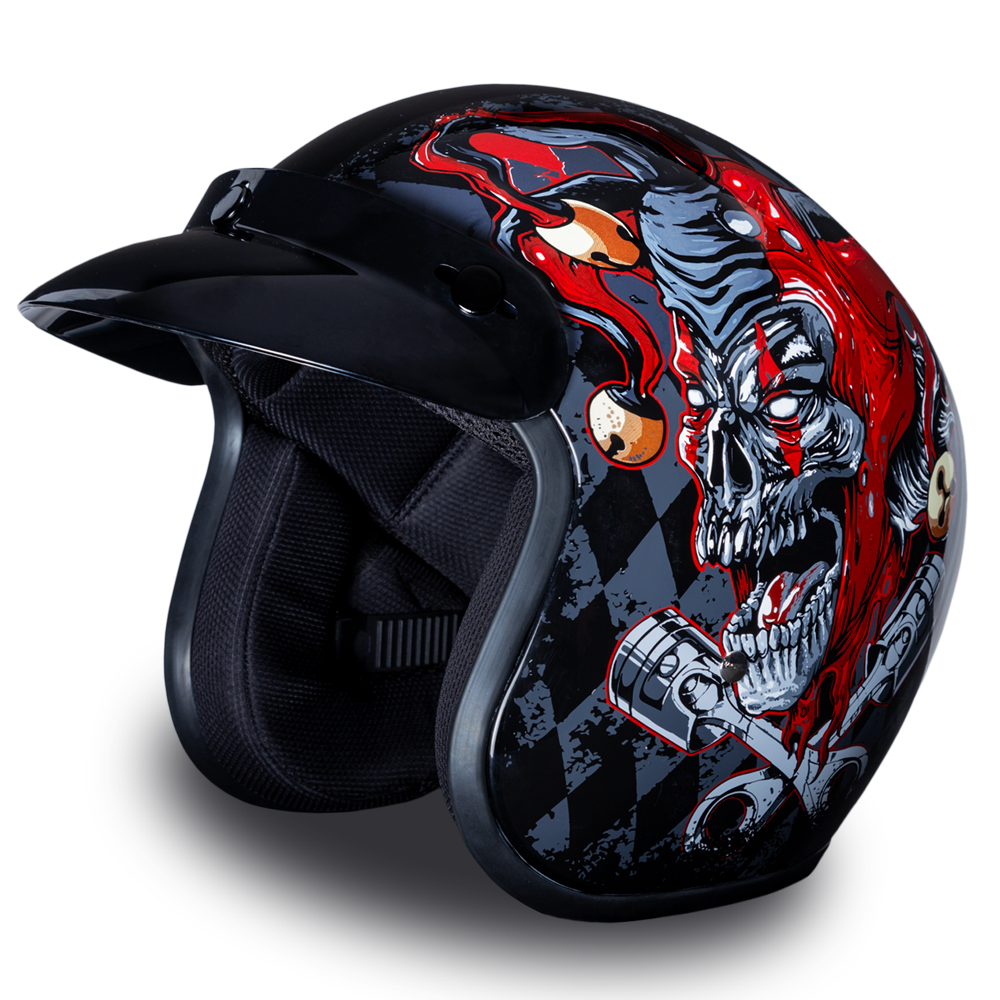 D.O.T. Daytona 3/4 Open Face Helmet - Unisex - Joker - DC6-J