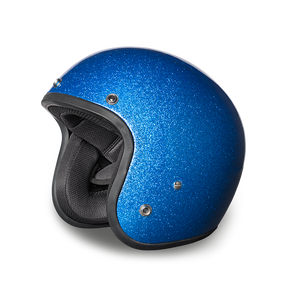 blue metal flake motorcycle helmet DOT Daytona 3/4 Open Face Helmet - Unisex - Blue Metal Flake