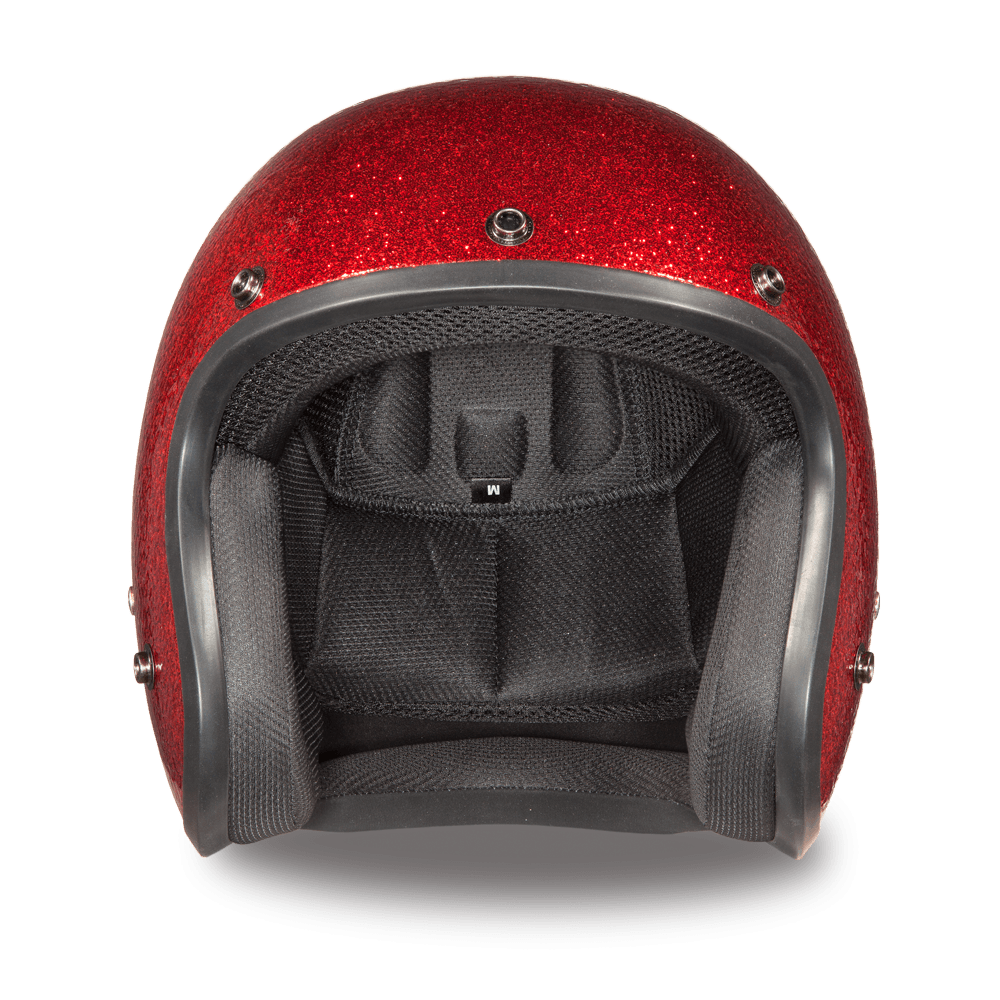 D.O.T. Daytona 3/4 Open Face Helmet - Unisex - Red Metal Flake - DC7-RD