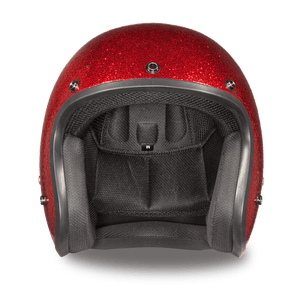 D.O.T. Daytona 3/4 Open Face Helmet - Unisex - Red Metal Flake - DC7-RD