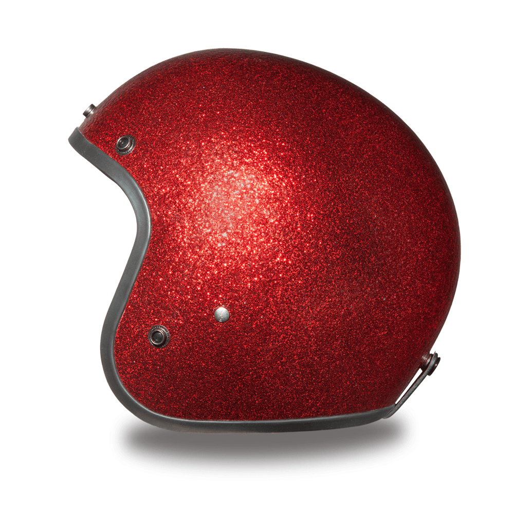 D.O.T. Daytona 3/4 Open Face Helmet - Unisex - Red Metal Flake - DC7-RD