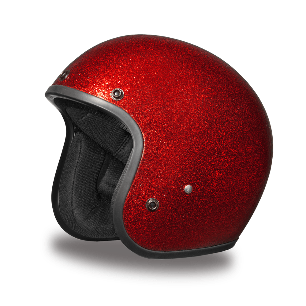 D.O.T. Daytona 3/4 Open Face Helmet - Unisex - Red Metal Flake - DC7-RD