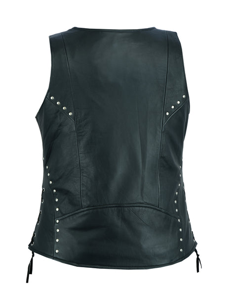 Women's DS234 Lace with Studs Motorcycle Vest