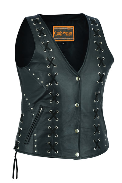Women's DS234 Lace with Studs Motorcycle Vest