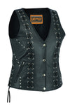 Women's DS234 Lace with Studs Motorcycle Vest