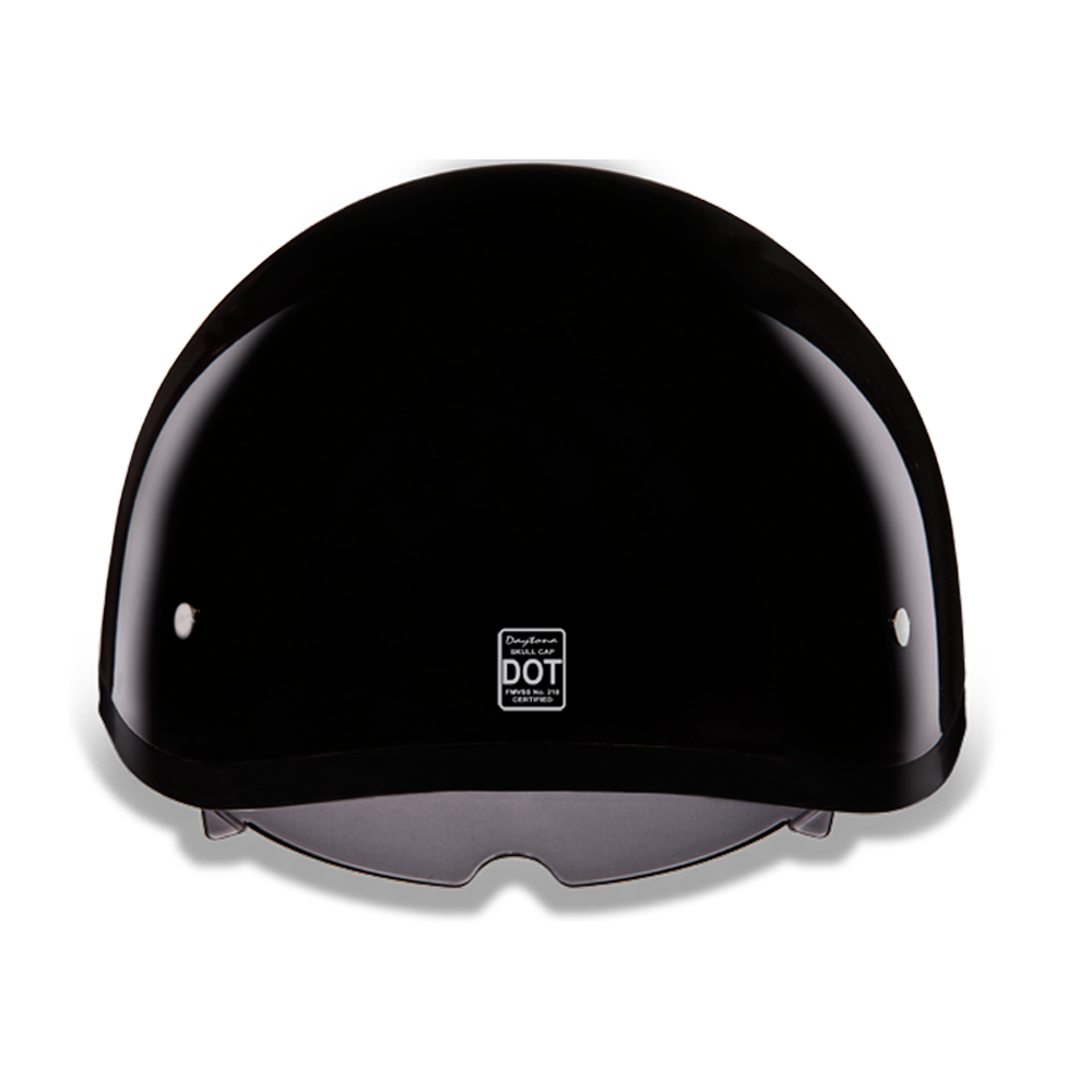 D.O.T. Daytona Half Helmet - Unisex - Gloss Black with Pull-Down Inner Mini Shield - DS8-A