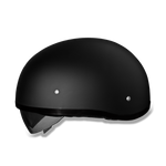 D.O.T. Daytona Half Helmet - Unisex - Flat/Dull Black with Pull-Down Inner Mini Shield - DS8-B