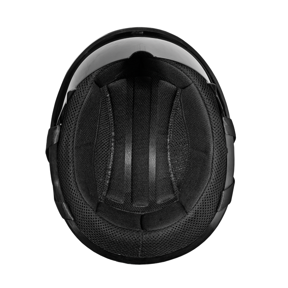 D.O.T. Daytona Half Helmet - Unisex - Flat/Dull Black with Pull-Down Inner Mini Shield - DS8-B