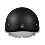 D.O.T. Daytona Half Helmet - Unisex - Flat/Dull Black with Pull-Down Inner Mini Shield - DS8-B