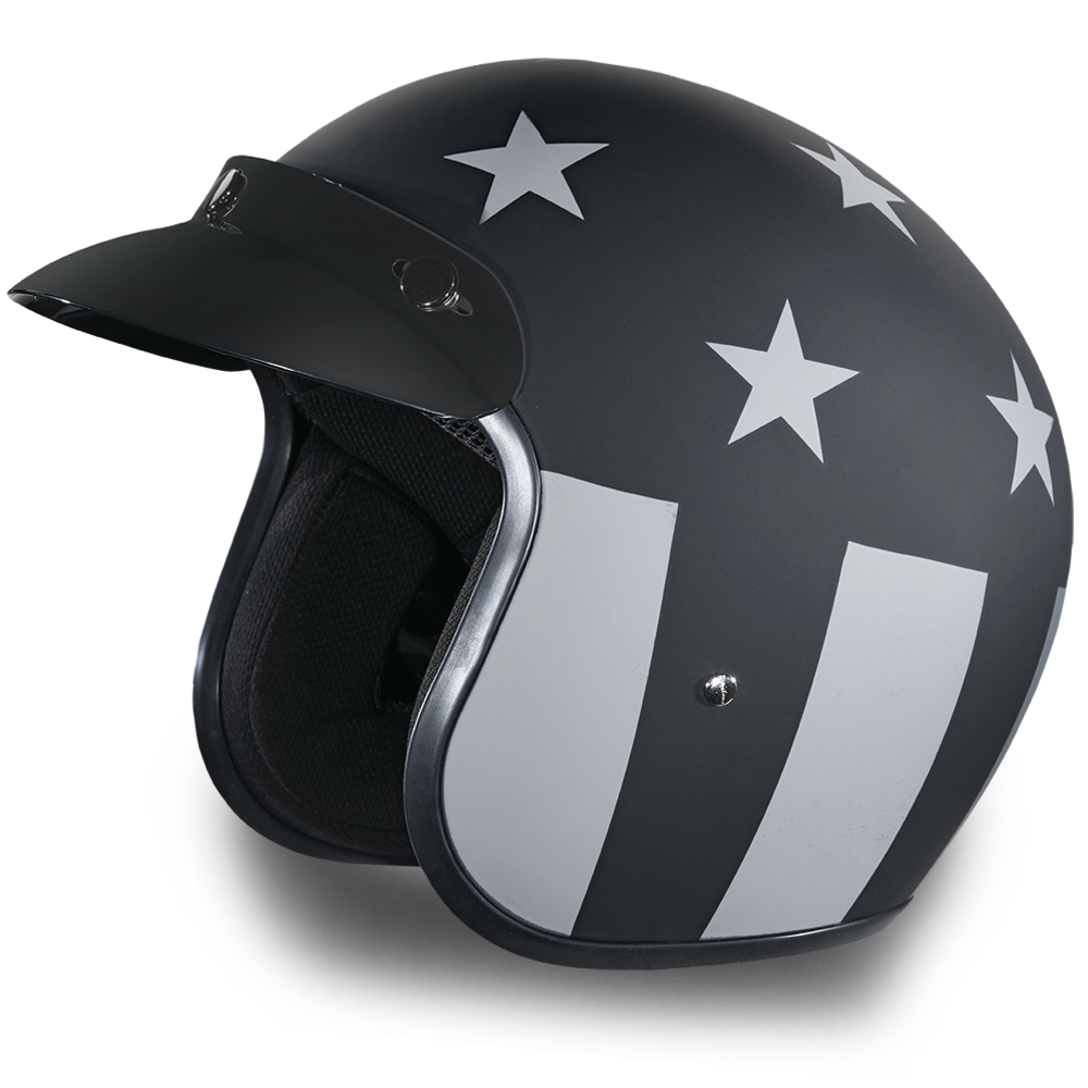 D.O.T. Daytona 3/4 Open Face Helmet - Unisex - Captain America Stealth - DC6-CAS