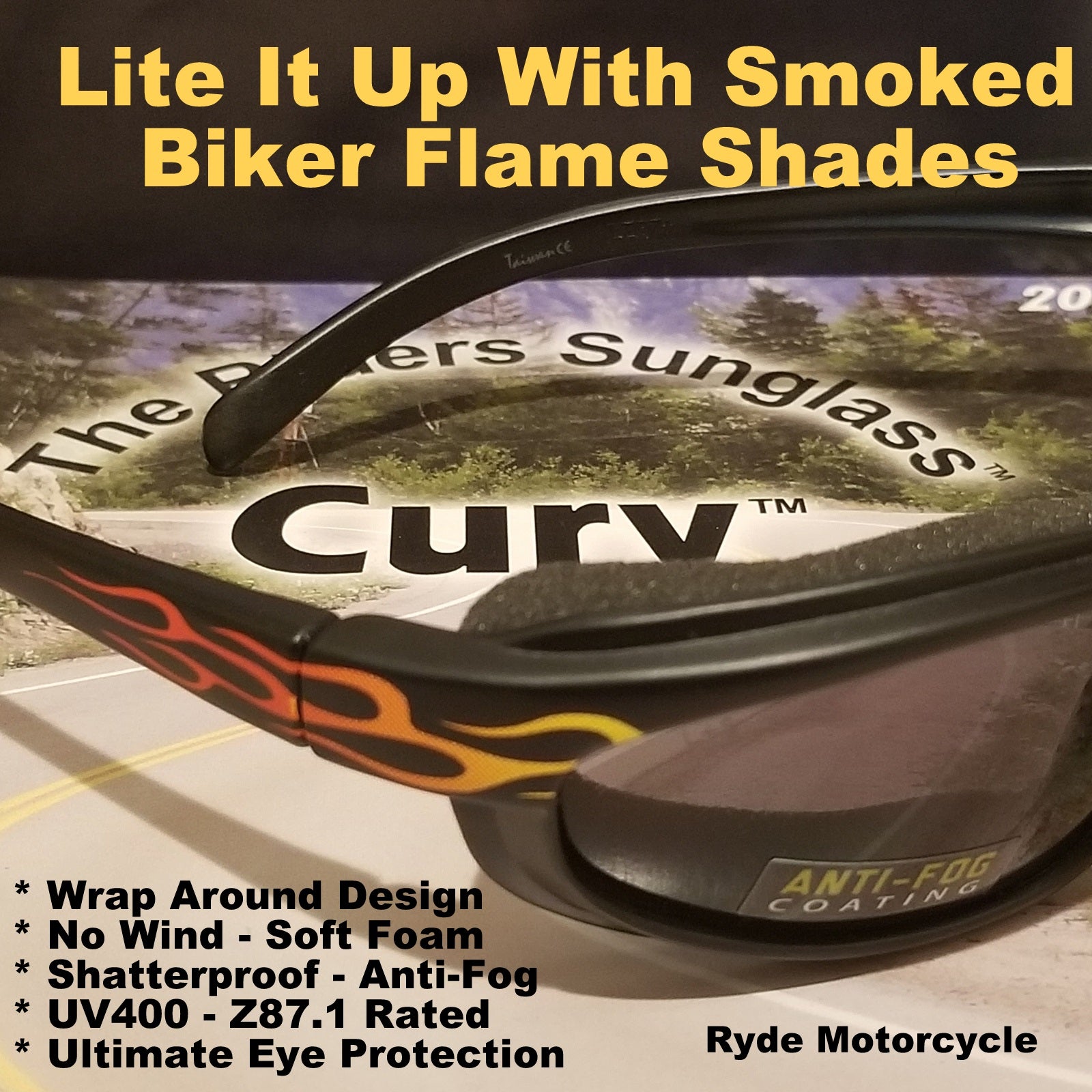 Curv Z Flame Motorcycle Sunglasses 02-07