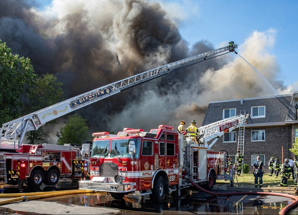 Ladder Trucks In Action