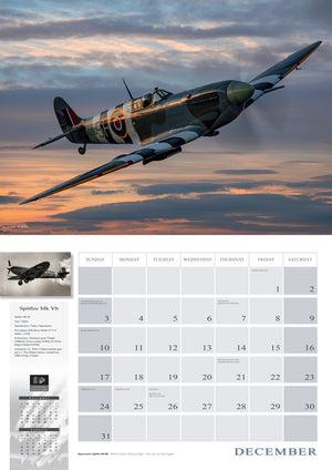2023 Flying Legends Large Wall Calendar 17" x 11" Format