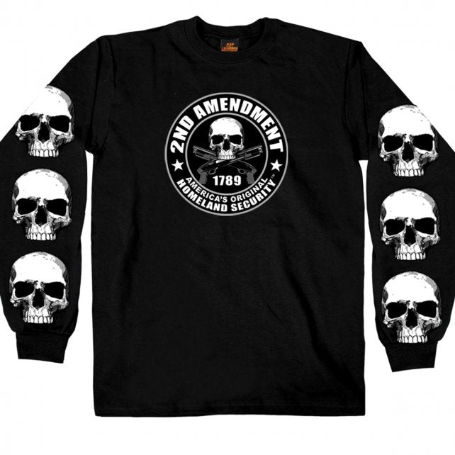 2nd Amendment - America's Original Homeland Security - Long Skull Sleeved T-Shirt