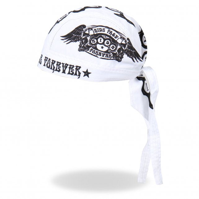Ride Fast Ride Forever Headwrap Durag Biker Skull Cap