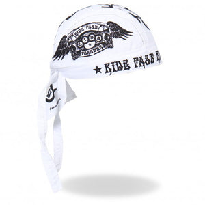 Ride Fast Ride Forever Headwrap Durag Biker Skull Cap