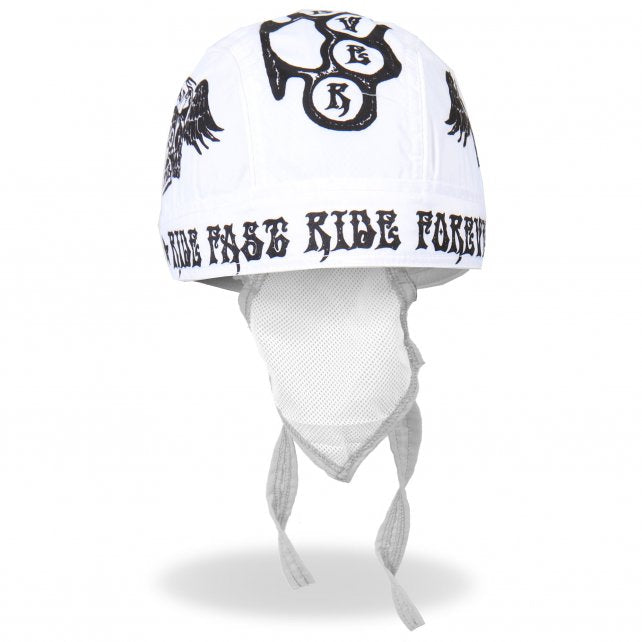 Ride Fast Ride Forever Headwrap Durag Biker Skull Cap