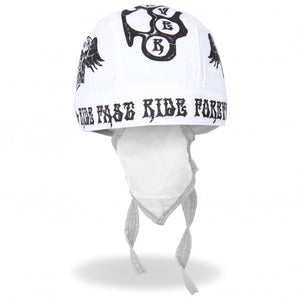 Ride Fast Ride Forever Headwrap Durag Biker Skull Cap