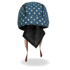 Ride America USA Eagle Durag - Moisture Wicking Head Wrap With Adjustable Ties, Grey