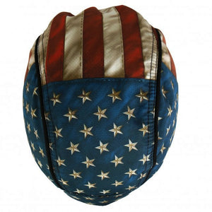 Distressed American USA Flag Headwrap Durag Biker Skull Cap