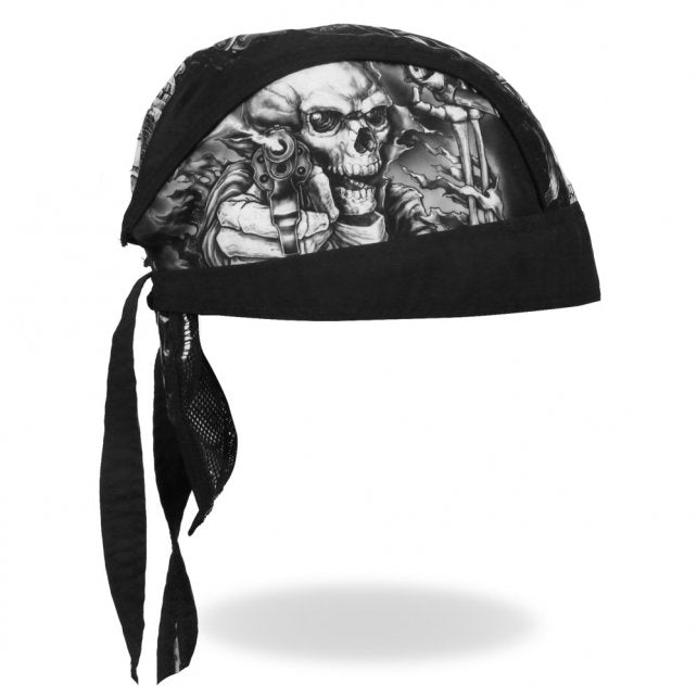 Smokin' Five Skulls Headwrap Durag Biker Skull Cap