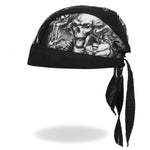Smokin' Five Skulls Headwrap Durag Biker Skull Cap