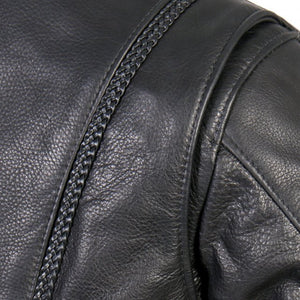 Ladies JKL5002 Made in the U.S.A. Leather Jacket with Braided Detail