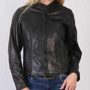Ladies JKL5002 Made in the U.S.A. Leather Jacket with Braided Detail