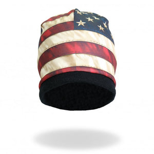 Distressed American Flag Sublimated Beanie