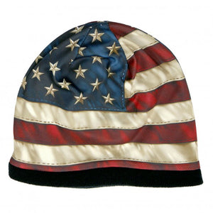 Distressed American Flag Sublimated Beanie