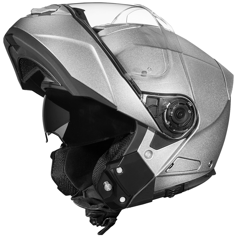 Daytona Glide Flip Up Modular Helmet Silver Metallic
