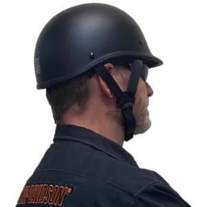 dot polo style motorcycle helmet Twister 360 Reversible Beanie Helmet in Fiberglass DOT Approved 2X-Large 24.25"-24.75" / Black Gloss