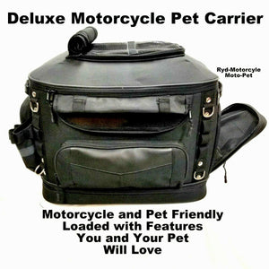 Moto-Pet Deluxe Full Feature Motorcycle Pet Carrier Mounts on Rack Seat Sissy Bar