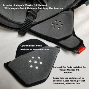 Vega Warrior D.O.T. Velocity Red Half Helmet w/ Drop Down Smoke Shield