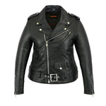 Women's Classic Plain Side Fitted M/C Style Jacket