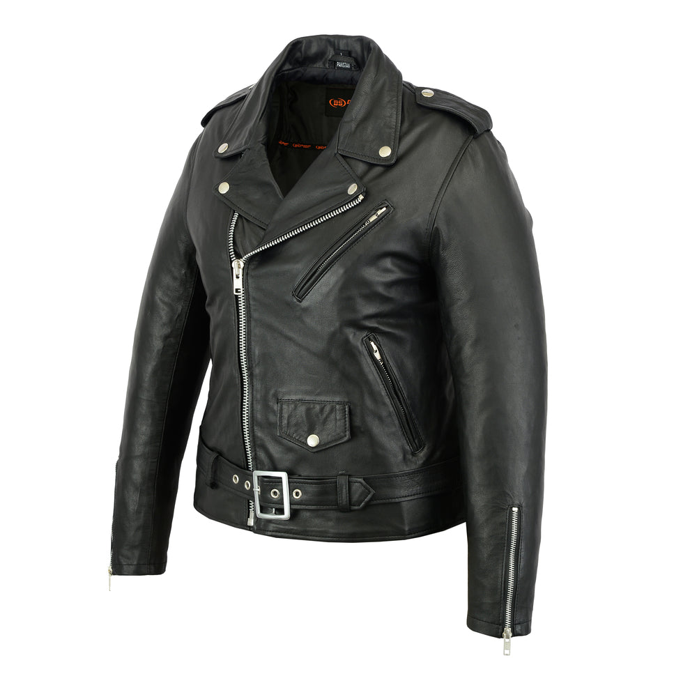 Women's DS850 Classic MC Style Fitted Naked Leather Jacket