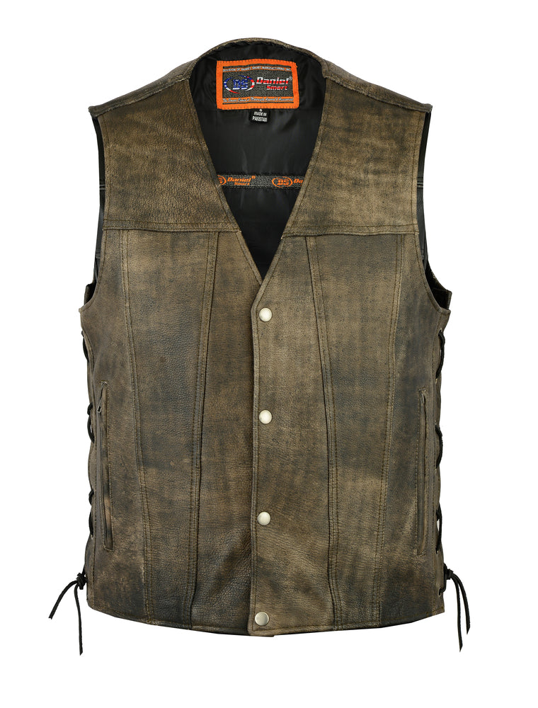 Men's Antique Brown Single Back Panel Concealed Carry Vest