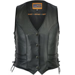 Women's DS271 Full Cut Motorcycle Leather Vest