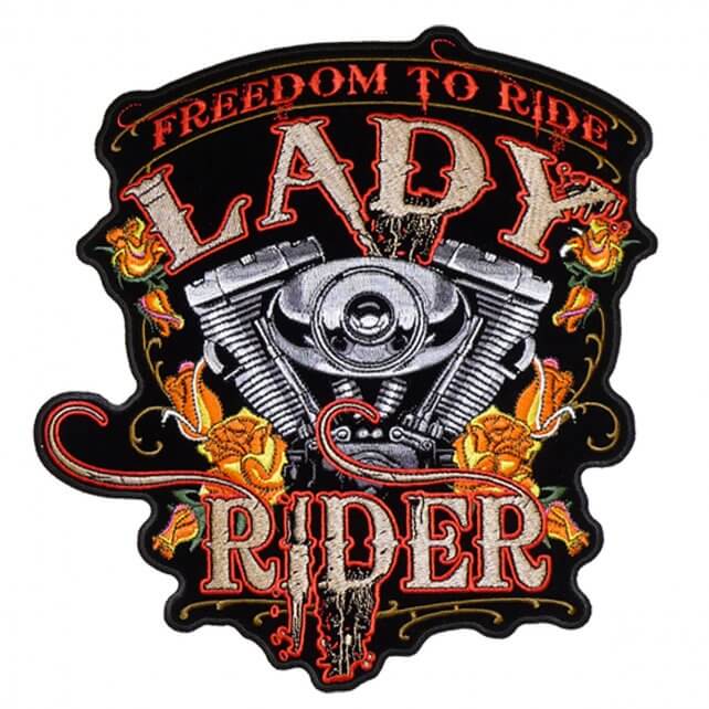 9"x 10" - Lady Rider "Freedom to Ride" Large Back Patch