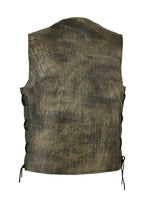 Men's Antique Brown Single Back Panel Concealed Carry Vest