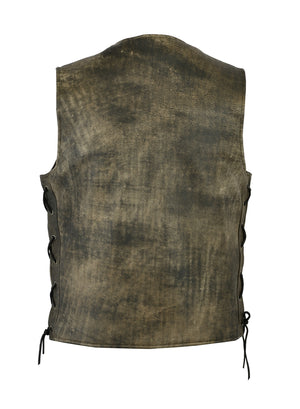 Men's Antique Brown Single Back Panel Concealed Carry Vest