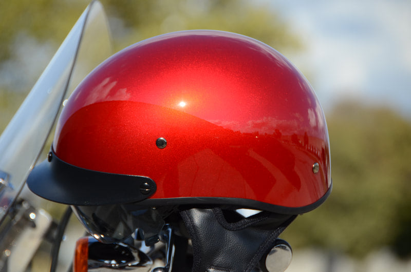 Vega Warrior D.O.T. Velocity Red Half Helmet w/ Drop Down Smoke Shield