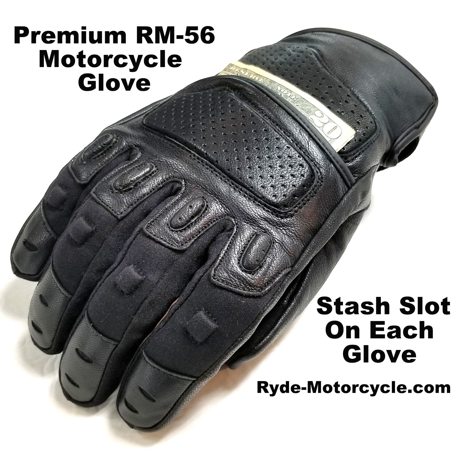 RM-56 Motorcycle Flex Finger Glove  Touch Screen EVA Padding - Sport Cruiser Touring