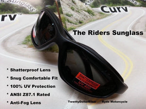 Curv Z Shatterproof Smoke Motorcycle Riding Sunglass No Wind Anti-Fog 02-01