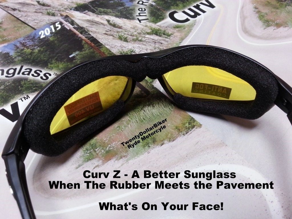 Curv Z Shatterproof Yellow Lens Motorcycle High Definition Riding Sunglass 02-04