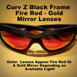 Curv Z Red & Gold Mirror Motorcycle Sunglasses