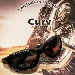 Curv Z Shatterproof Women Small Frame Motorcycle Rhinestone Riding Sunglass 02-18