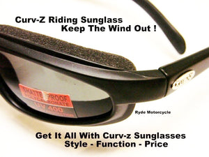 Curv Z Shatterproof Smoke Motorcycle Riding Sunglass No Wind Anti-Fog 02-01