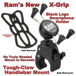 RAM X-Grip Tough-Claw Handlebar Mount - Holds SMALLER Phones RAM-HOL-UN7-400U