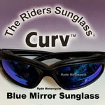 Curv Z Shatterproof Blue Mirror Lenses Motorcycle Biker Sunglass No Wind Anti-Fog 02-19